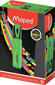MAPED MARCADOR FLUO VERDE X12 CAJA DE CARToN