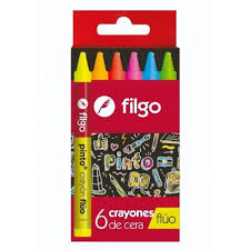 FILGO Crayones de cera PINTO / Estuche 6 fluo