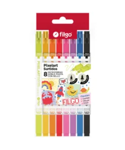 FILGO Microfibra doble punta con sello PIXELART / Estuche 8 surtido