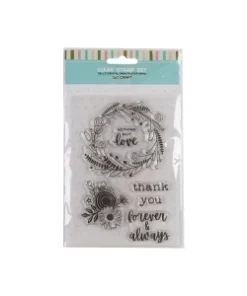 SELLO SILICONADO CRISTAL 4X6" LOVE AND FLOWERS
