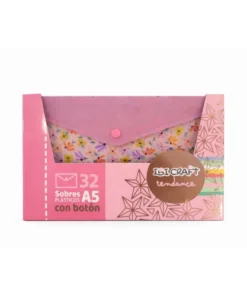IBI CRAF SOBRE PLASTICO C/BOTON IBICRAFT A5 SURTIDOS 32pcs