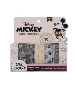 IBI CRAF WASHI TAPE BOX 4 ROLLOS de 4mts Mickey & Friends