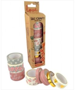 IBI CRAF WASHI TAPE BOX 8 ROLLOS de 5mts "LOVE"
