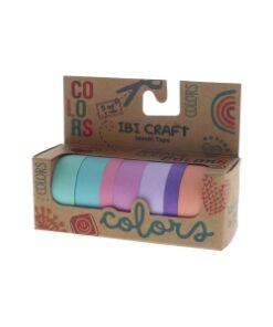 IBI CRAF WASHI TAPE BOX 7 ROLLOS de 5mts "PASTEL"