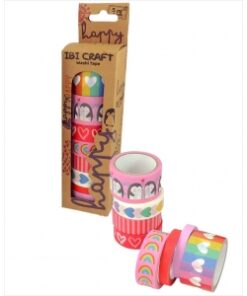 IBI CRAF WASHI TAPE BOX 8 ROLLOS de 5mts "HAPPY"