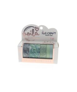 IBI CRAF WASHI TAPE BOX 5 ROLLOS de 4mts LEAVES EDITION