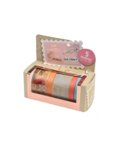IBI CRAF WASHI TAPE BOX 5 ROLLOS de 4mts COLECCION TRAVEL